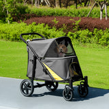 Poussette pour animaux pliable avec roues avant universelles, voiture pour chats et chiens de grande et moyenne taille