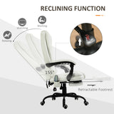 7-Point Vibrating Massage Chair, Reclining Office Chair with Footrest, Adjustable Height