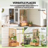 Jardinière Surélevée avec Treillis, Bac de Plantation Bois Surélevé, 35,4