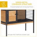 Rabbit Hutch, Wooden Bunny Cage Indoor Outdoor Bunny Hutch with Tray and Openable Water-Resistant Roof