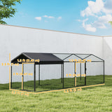 Grand Poulailler Métallique, Enclos à Poules avec Couverture Imperméable et Anti-UV pour 3-5 Volailles