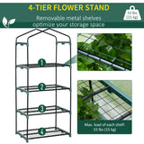 Portable Greenhouse Outdoor Hot House with 4 Tier Shelves, Steel Frame, 28