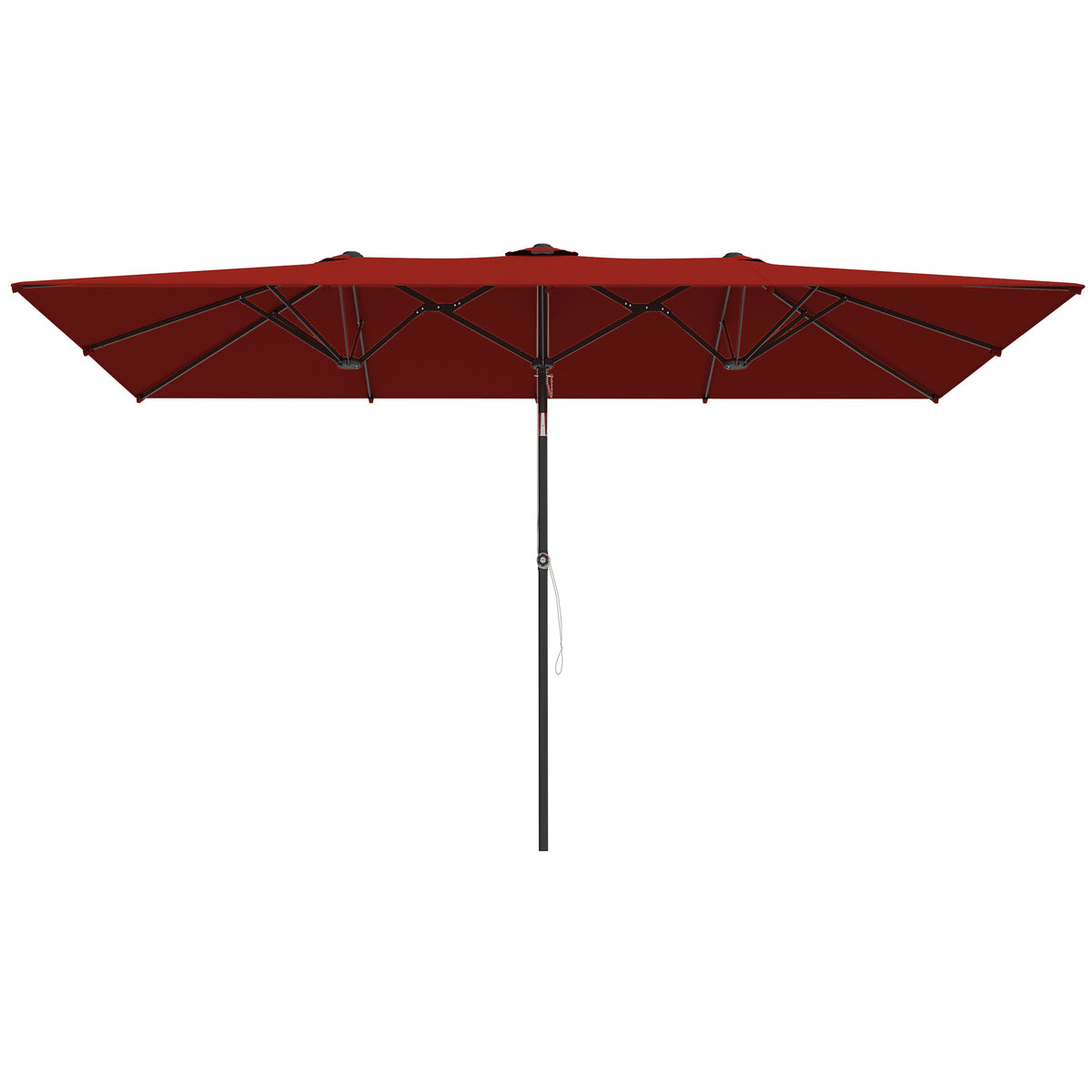 Double-Sided Patio Umbrella Parasol with Tilt, Adjustable Height, Vents and 12 Ribs