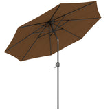 10' x 8' Round Market Umbrella, Patio Umbrella with Crank Handle and Tilt