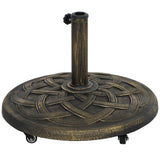 Round Patio Umbrella Base with Wheels, 44 lbs Resin Umbrella Stand Base, 1.3