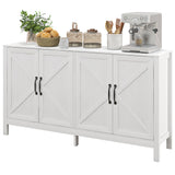 Buffet bahut, Armoire de rangement avec porte grange et étagère ajustable, support télé pour téléviseurs jusqu'à 65 pouces