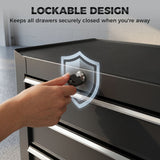 5-Drawer Rolling Tool Cabinet on Wheels, Lockable Tool Chest, Tool Organizer for Garage
