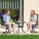 Patio Dining Chairs Set of 2, 360° Swivel Rocking Outdoor Chairs with Armrests, Breathable Mesh