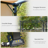 12' x 10' Outdoor Patio Gazebo Pergola with Retractable Canopy Roof, Steel Frame with Stakes