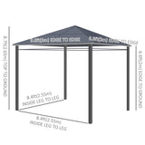 10' x 10' Polycarbonate Hardtop Gazebo Canopy, Outdoor Patio Gazebo with Aluminum Frame & Curtains
