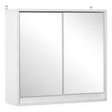 Wall Mounted Bathroom Medicine Cabinet Mirrored Cabinet with Hinged Door 2-Tier Storage Shelves