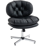 Computer Desk Chair, Armless Office Chair with Wide Padded Seat and Adjustable Height