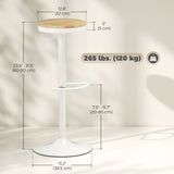 Wood Barstools Set of 2, Swivel Bar Stools with Adjustable Height for Kitchen Counter