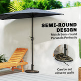 Base parapluie patio demi-rond résine 20 lbs 20
