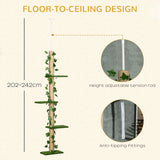 4-Tier Floor to Ceiling Cat Tree, Height(80-95Inches)Adjustable, Tall Cat Tower w/ Anti-Slip Kit