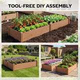 Wooden Raised Garden Bed, 8 x 4 x 1ft Elevated Garden Box with Dividers and Open Bottom