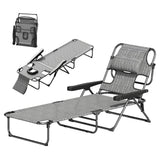 Folding Lounge Chair w/ Reclining Back