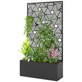 Metal Planter Box with Trellis, 44.5