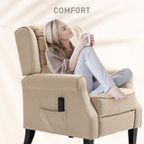 Massage Recliner Chair for Living Room, Push Back Recliner Sofa, Suede Wingback Reclining Chair with Extendable Footrest, Wood Legs
