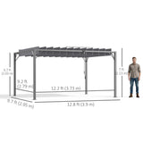 12.8' x 9.7' Outdoor Pergola with Retractable Roof
