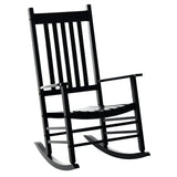 Chaise berçante patio en bois extérieur jardin fauteuil inclinable loisir siège simple bras