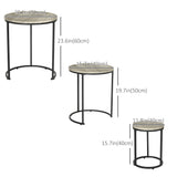 Nesting Tables Set of 3, Stacking Side Tables with Steel Frame for Living Room