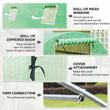 Walk-In Tunnel Greenhouse, Plant Hot House with 4 Windows and Zipper Door, 10' x 10' x 7'