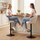 Bar Stools Set of 2, Swivel Counter Height Barstools with Back, Footrest, Adjustable Height