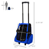 2-IN-1 Pet Luggage Box Backpack Carrier Cats Dogs w/ Handle, Rolling Wheel