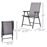 2-Piece Folding Dining Chair Set for Relaxing on Patio