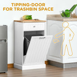 Kitchen Tilt Out Trash Bin Cabinet, Trash Can Holder with Drawer