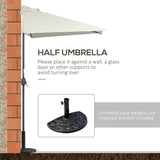 Parasol Demi-Rond 8pi Extérieur Balcon Parasol Patio Jardin Ombrelle Fenêtre Extérieure w/ 5 Nervures