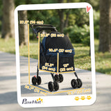 Foldable Pet Stroller for Small Dogs and Cats with 4 Wheels, Mesh Windows, Storage Tray