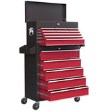 14 Drawer Rolling Tool Chest, Lockable Tool Storage Cabinet with Detachable Top Toolbox