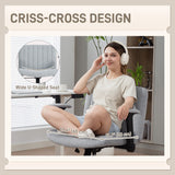 Criss Cross Chair with Flip-up Armrests, Wheels, Wide Office Chair with Adjustable Height