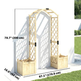 Wooden Garden Arch with 2 Planter Boxes