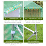 15' x 10' x 7' Walk-in Greenhouse Outdoor Plant Tunnel Warm Hot House w/ Roll Up Door and 6 Mesh Windows, Steel Frame