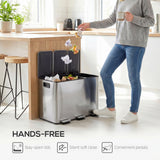 Garbage Bin, 3x5 Gallon (3x20 L) Garbage Can with Removable Inner Buckets