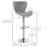 Ensemble de 2 tabourets de bar hauteur comptoir tabouret pivotant hauteur ajustable chaises de bar avec repose-pieds pour cuisine salle à manger maison bar