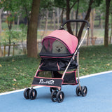 4 Wheels Pet Stroller, 3 in 1 Dog Cat Travel Folding Carrier, for Small Dogs, Storage Bag
