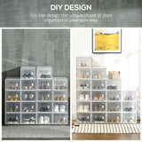 Lot de 18 boîtes de rangement à chaussures, organisateurs de chaussures peu encombrants