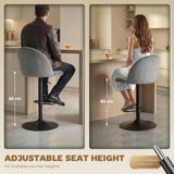 Bar Stools Set of 2, Swivel Counter Height Barstools with Footrest