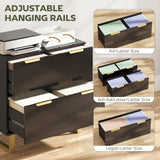 Lateral File Cabinet with 2 Drawers, Modern Filing Cabinet for Letter/A4/Legal Size Files