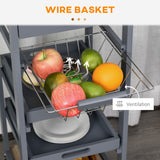 Rolling Kitchen Island Cart, Mobile Utility Storage Cart with Drawer, Removable Tray