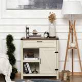 Rustic Barn Door Storage Cabinet Modern Farmhouse Buffet Sideboard for Kitchen