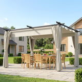 10' x 13' Pergola with Retractable Canopy and Curtains