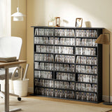Media Storage Cabinet, 8-Tier DVD Shelf with 18 Adjustable Shelves, Holds 1032 CDs, 594 DVDs or Blu-rays
