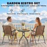 Folding Outdoor Bistro Set, Patio Table and Chairs with Reclining Backrest and Round Dining Table