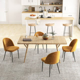 Modern Dining Chairs, Mid-Back Velvet-touch Upholstery Side Chair, Set of 4