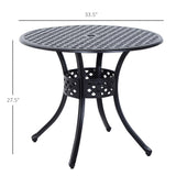 Table à manger ronde pour patio 33 pouces avec trou pour parasol